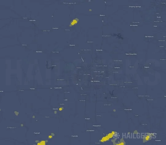 Hail map for San Antonio, TX
