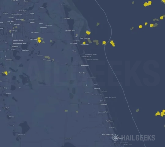 Hail map for Palm Bay, FL
