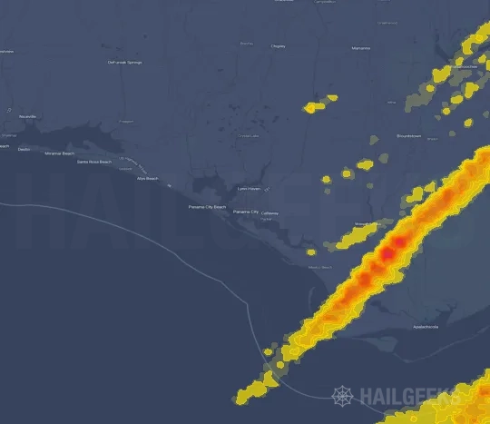 Hail map for Panama City, FL