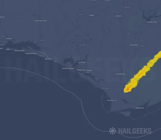 Hail map for Panama City, FL