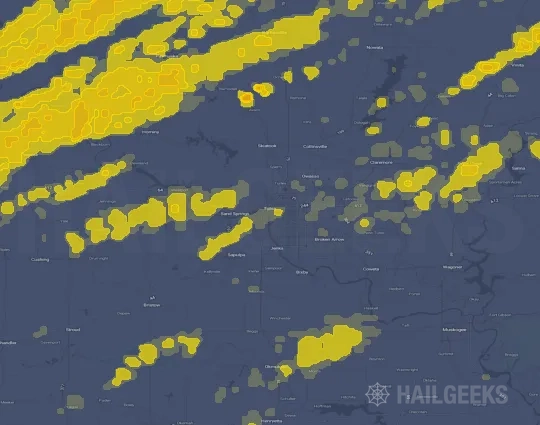 Hail map for Tulsa, OK