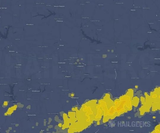 Hail map for Longview, TX