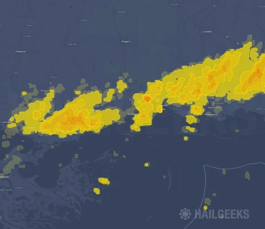 Hail map for Gulfport, MS
