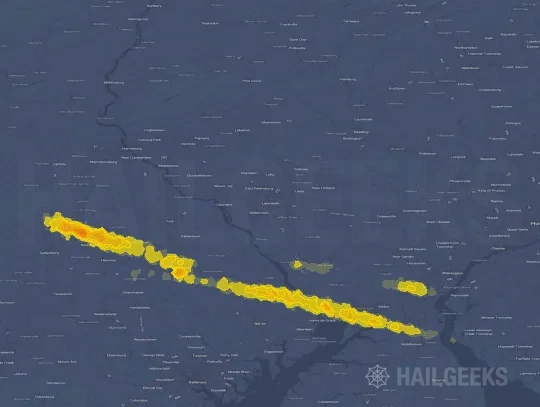 Hail map for Lancaster, PA