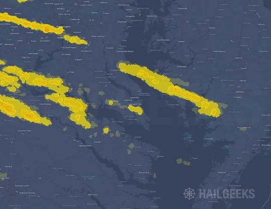 Hail map for Lexington Park, MD