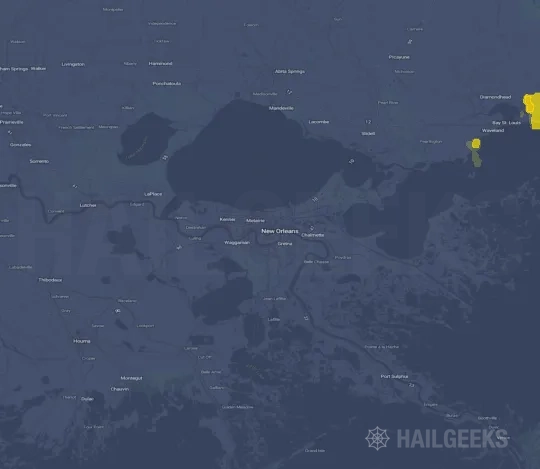 Hail map for New Orleans, LA on Apr 15, 2024