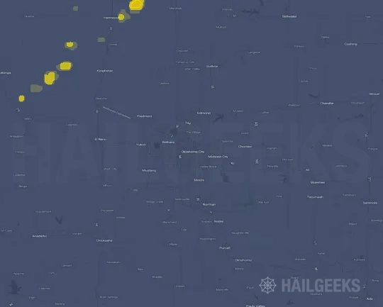 Hail map for Oklahoma City, OK