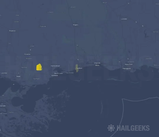 Hail map for Gulfport, MS