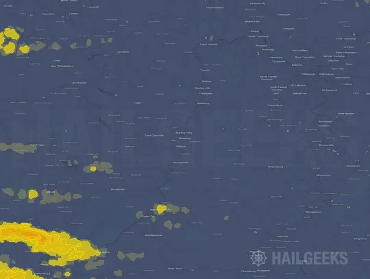 Hail map for Wheeling, WV