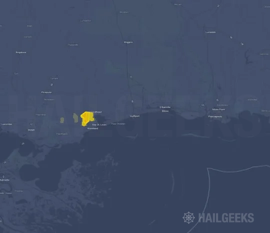 Hail map for Gulfport, MS