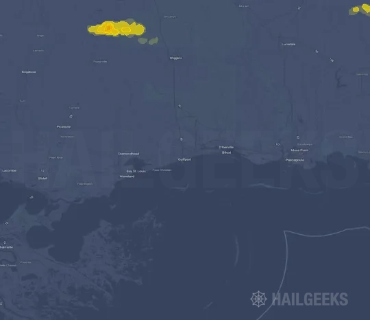 Hail map for Gulfport, MS on Apr 20, 2024