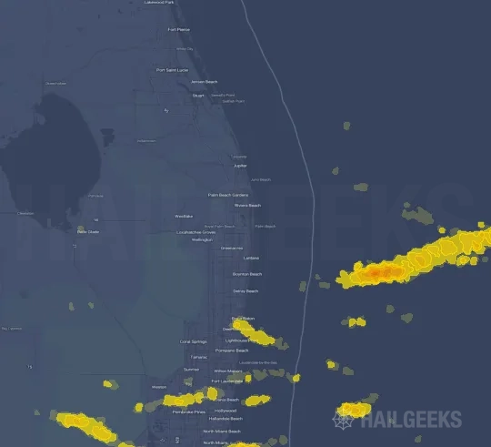Hail map for West Palm Beach, FL