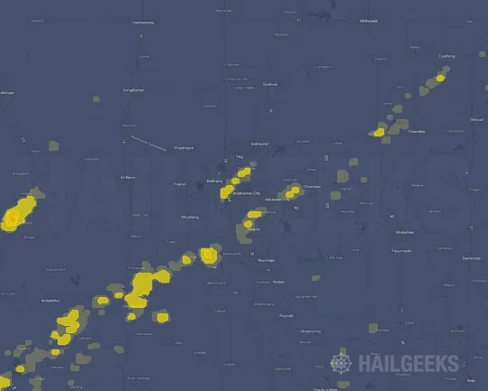 Hail map for Oklahoma City, OK