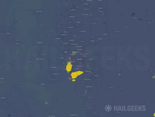 Hail map for Denver, CO