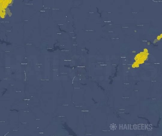 Hail map for Shreveport, LA