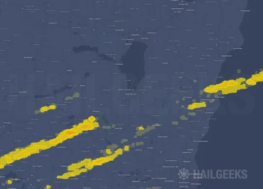 Hail map for Fond du Lac, WI