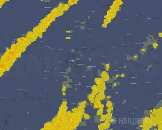 Hail map for Oklahoma City, OK
