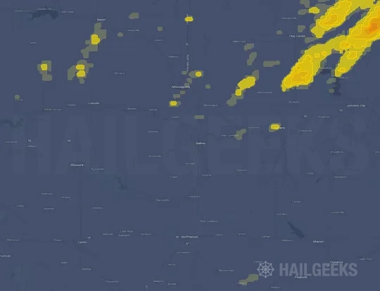 Hail map for Salina, KS