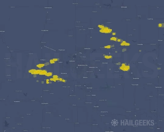 Hail map for Oklahoma City, OK