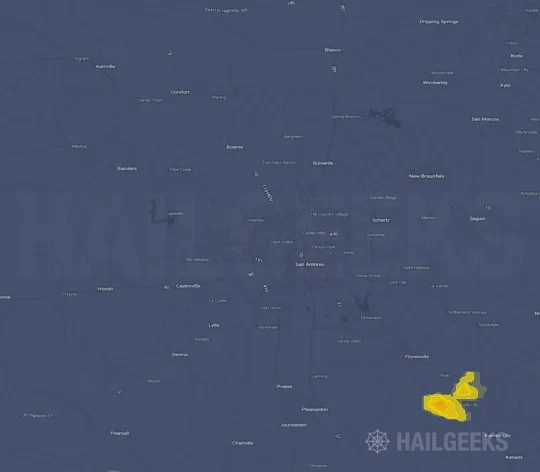 Hail map for San Antonio, TX