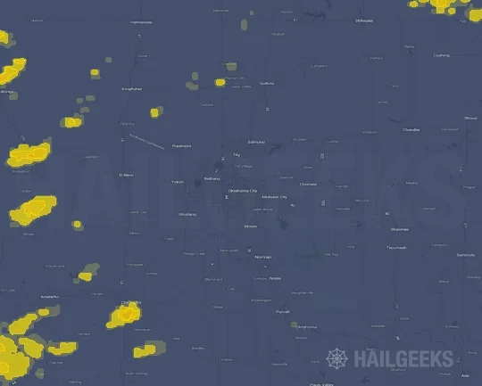Hail map for Oklahoma City, OK