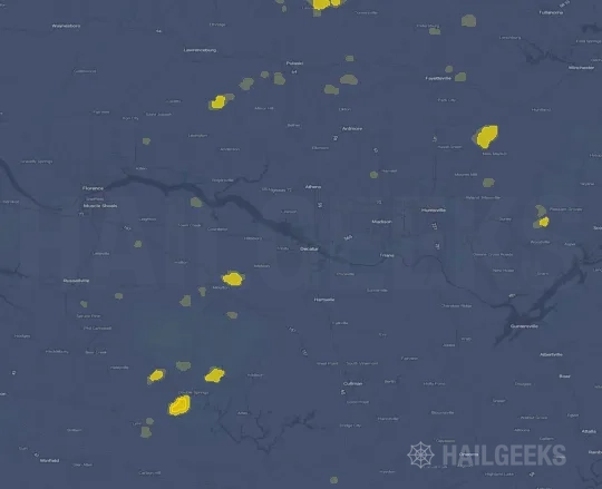 Hail map for Decatur, AL
