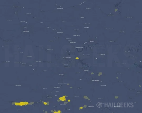 Hail map for Nashville, TN