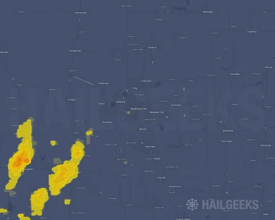 Hail map for Oklahoma City, OK