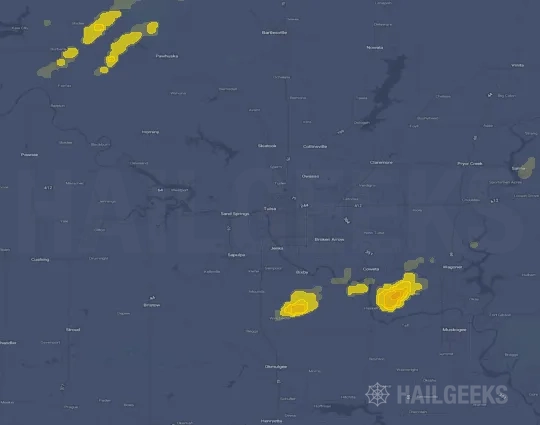 Hail map for Tulsa, OK
