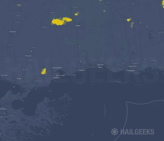 Hail map for Gulfport, MS