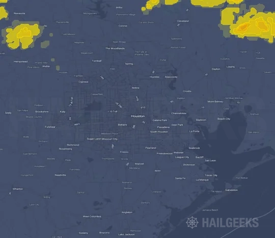 Hail map for Houston, TX