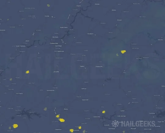 Hail map for Dalton, GA