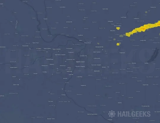 Hail map for Saint Louis, MO