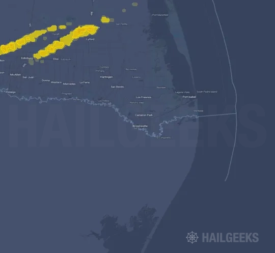 Hail map for Brownsville, TX