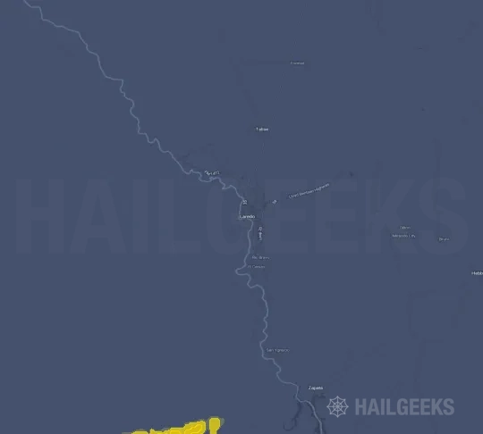 Hail map for Laredo, TX