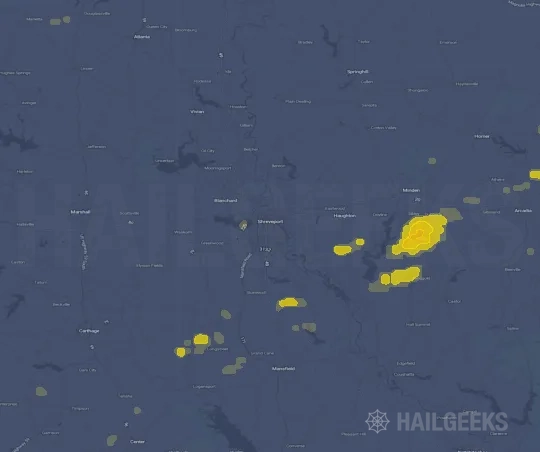 Hail map for Shreveport, LA