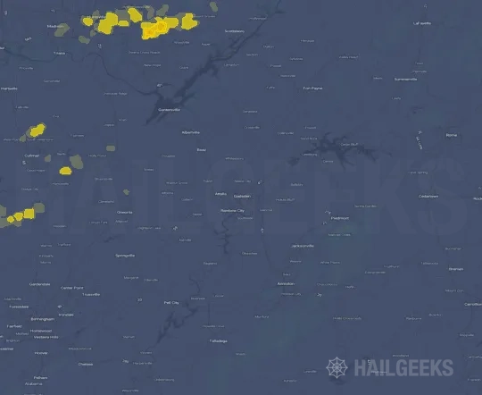 Hail map for Gadsden, AL
