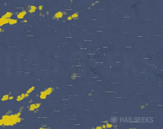 Hail map for Nashville, TN