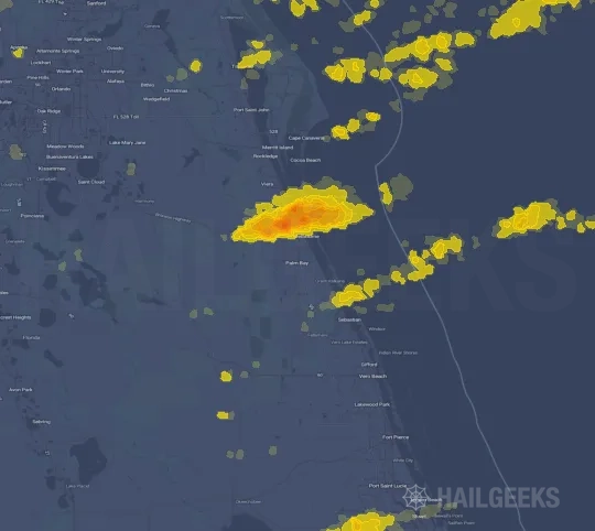 Hail map for Palm Bay, FL on May 14, 2024