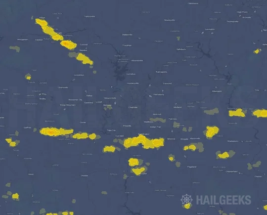 Hail map for Charlotte, NC
