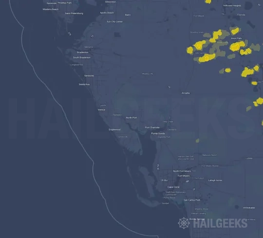 Hail map for North Port, FL