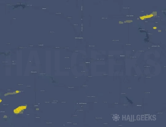 Hail map for Salina, KS on May 15, 2024