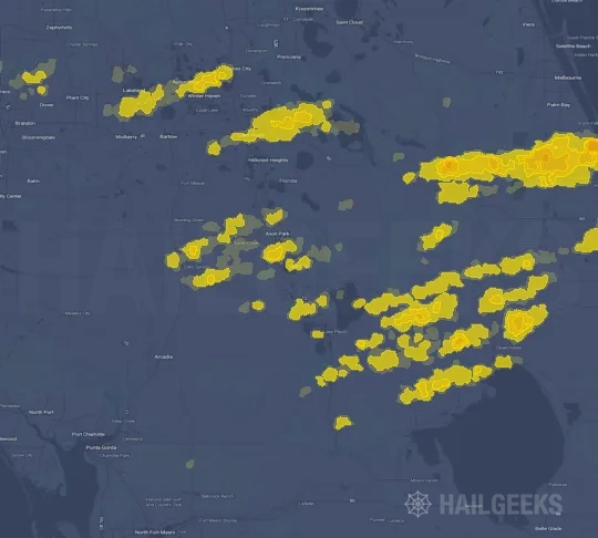 Hail map for Sebring, FL