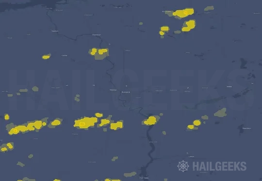Hail map for Bismarck, ND