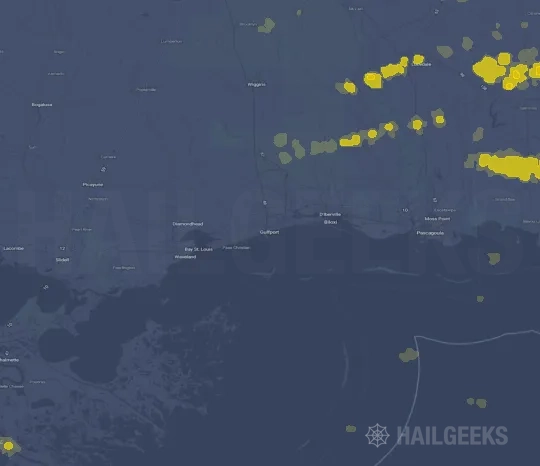 Hail map for Gulfport, MS