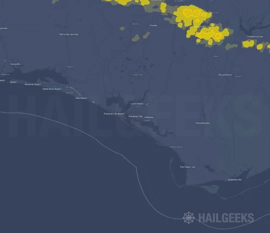 Hail map for Panama City, FL
