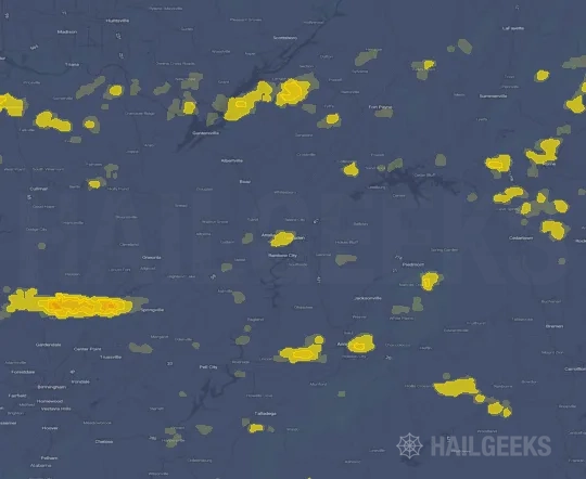 Hail map for Gadsden, AL