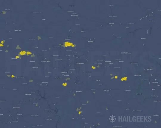 Hail map for Greensboro, NC on May 18, 2024