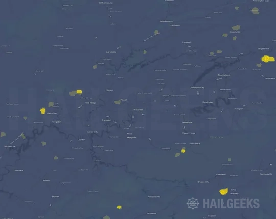 Hail map for Knoxville, TN