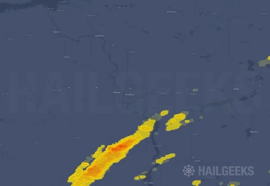 Hail map for Bismarck, ND
